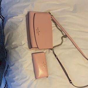 Kate Spade Blush Crossbody Bag and Wallet